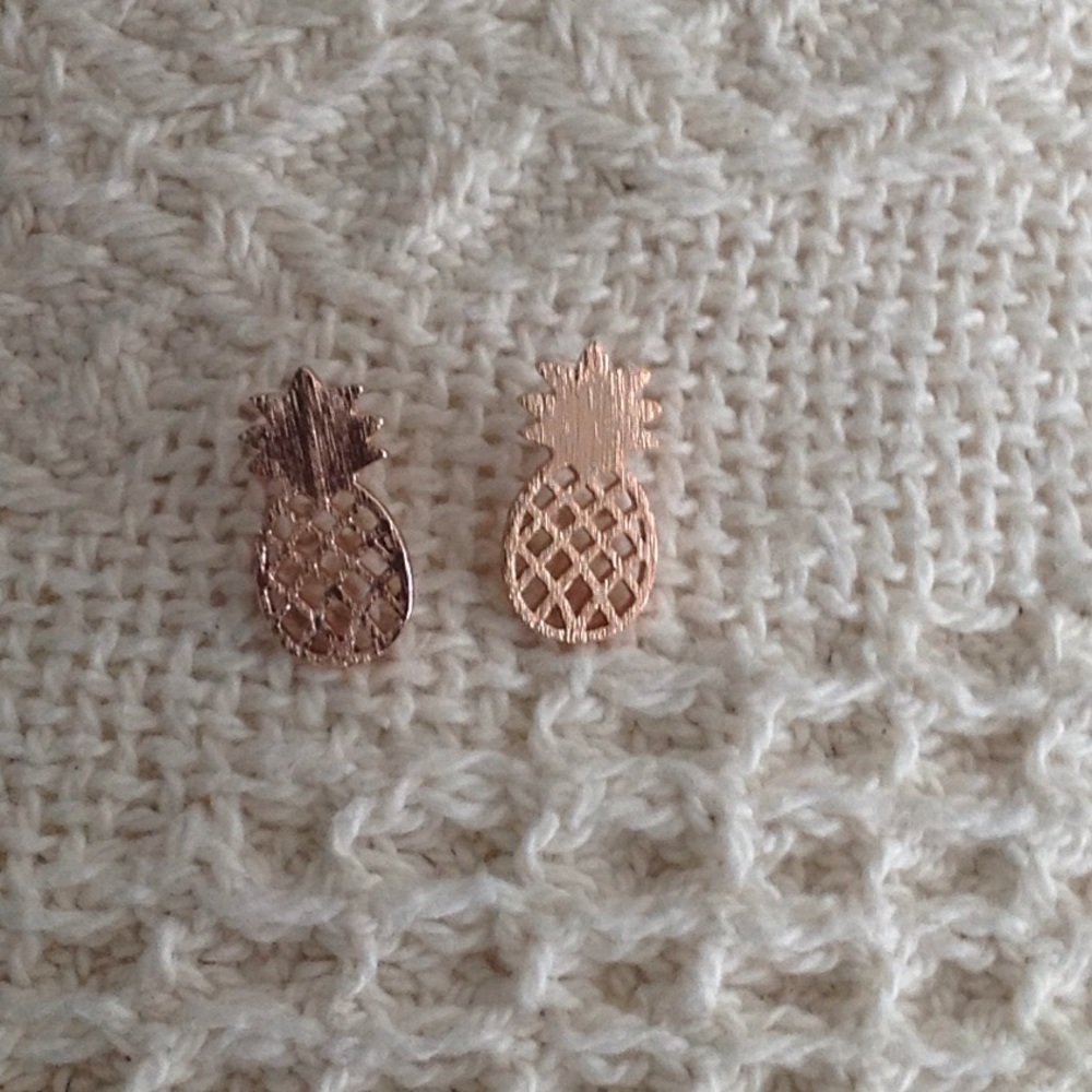 NEW PINEAPPLE EARRINGS ROSE GOLD